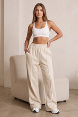 Wide Leg Joggers In Beige