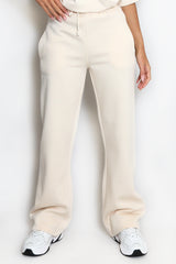 Luxe Wide Leg Jogger In Begie