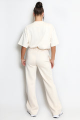 Luxe Wide Leg Jogger In Begie