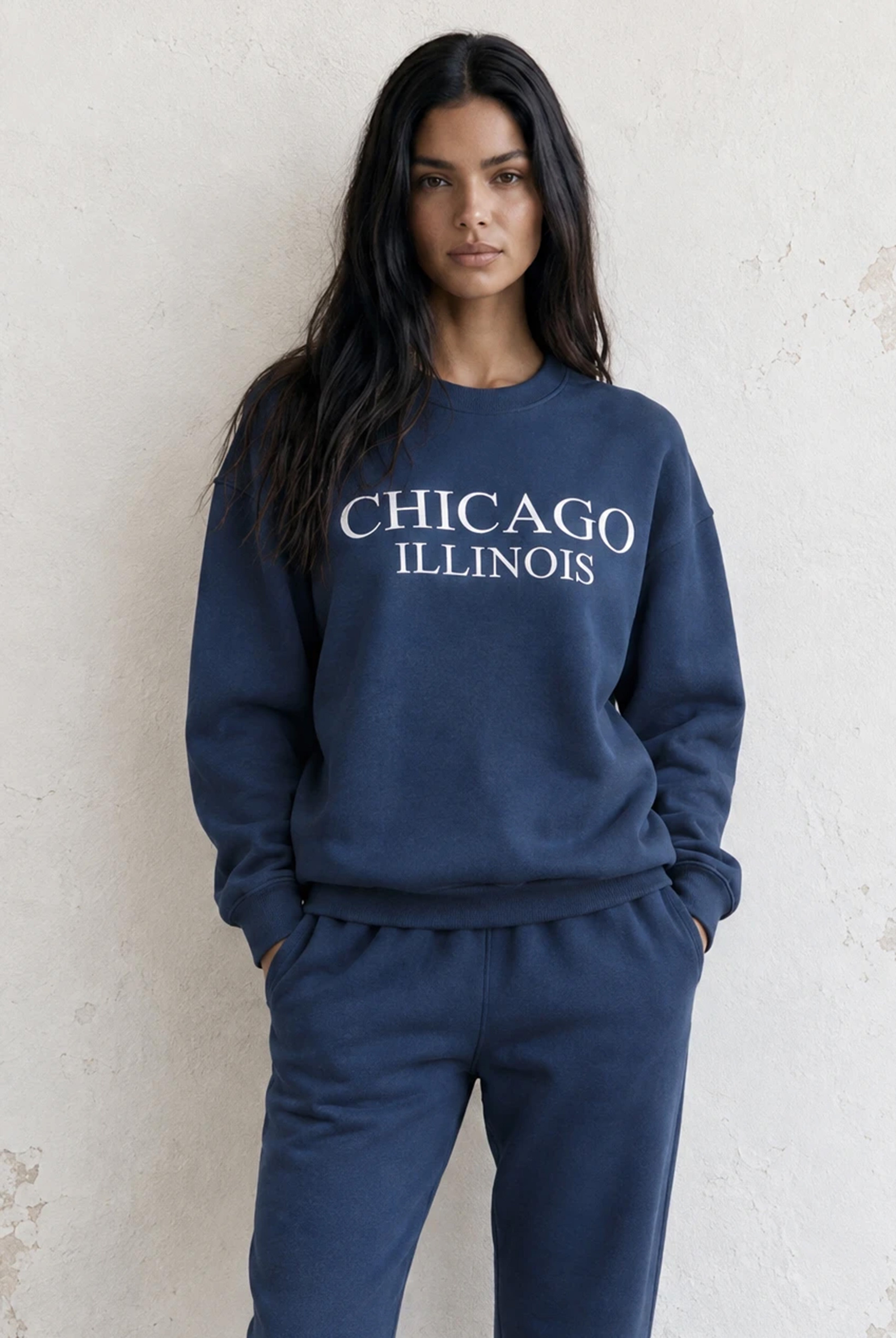 Aegean Blue Chicago Round Neck Sweatshirt