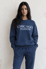 Aegean Blue Chicago Round Neck Sweatshirt