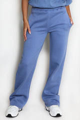 Luxe Wide Leg Jogger In Blue