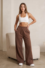 Wide Leg Joggers In Chocolate