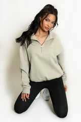 Half Zip Santa Monica Sweatshirt in Sage Green