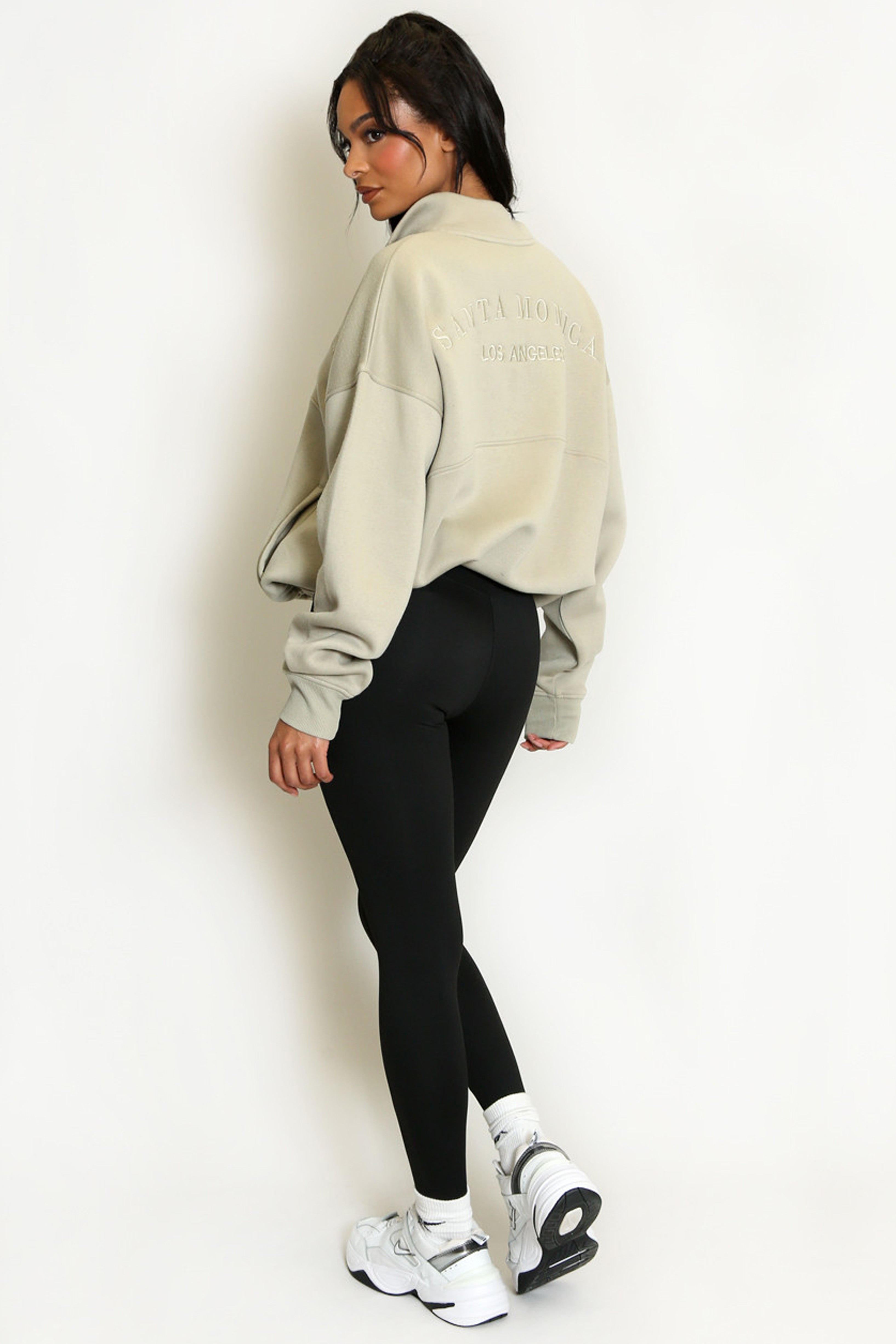 Half Zip Santa Monica Sweatshirt in Sage Green