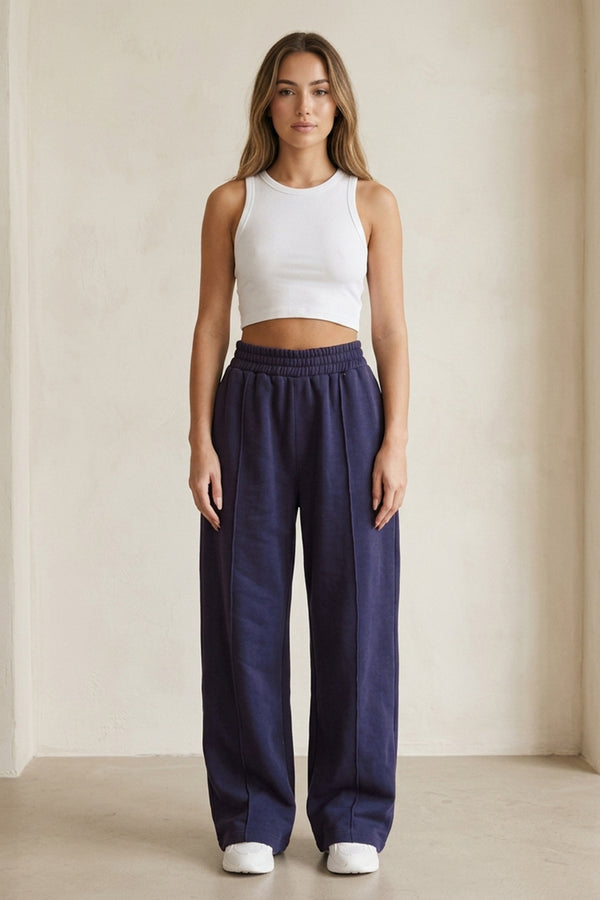 Wide Leg Joggers In Charcoal