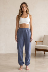Dark Grey Blue Fitted Jogger