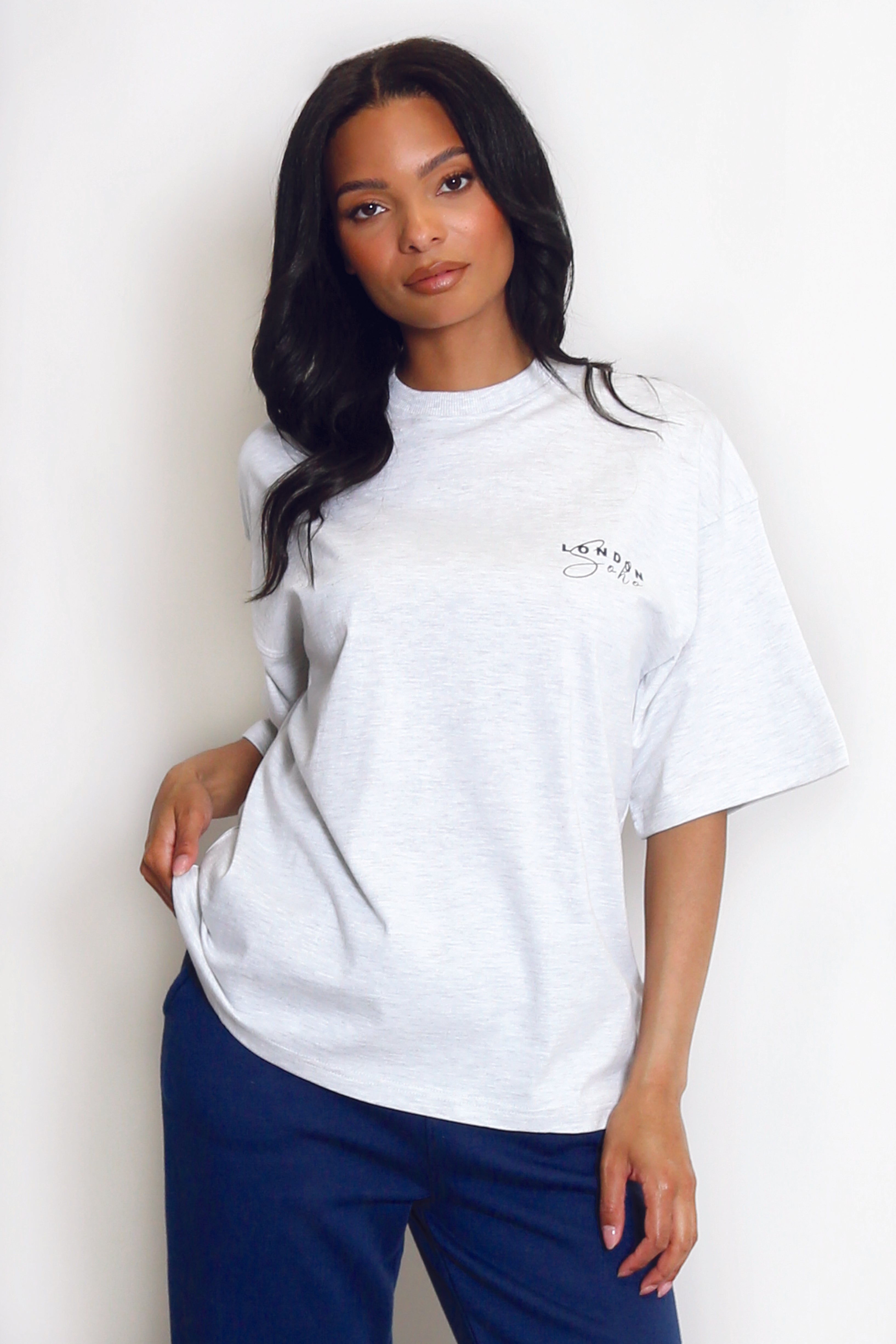 Soho London Printed T-Shirt In Grey