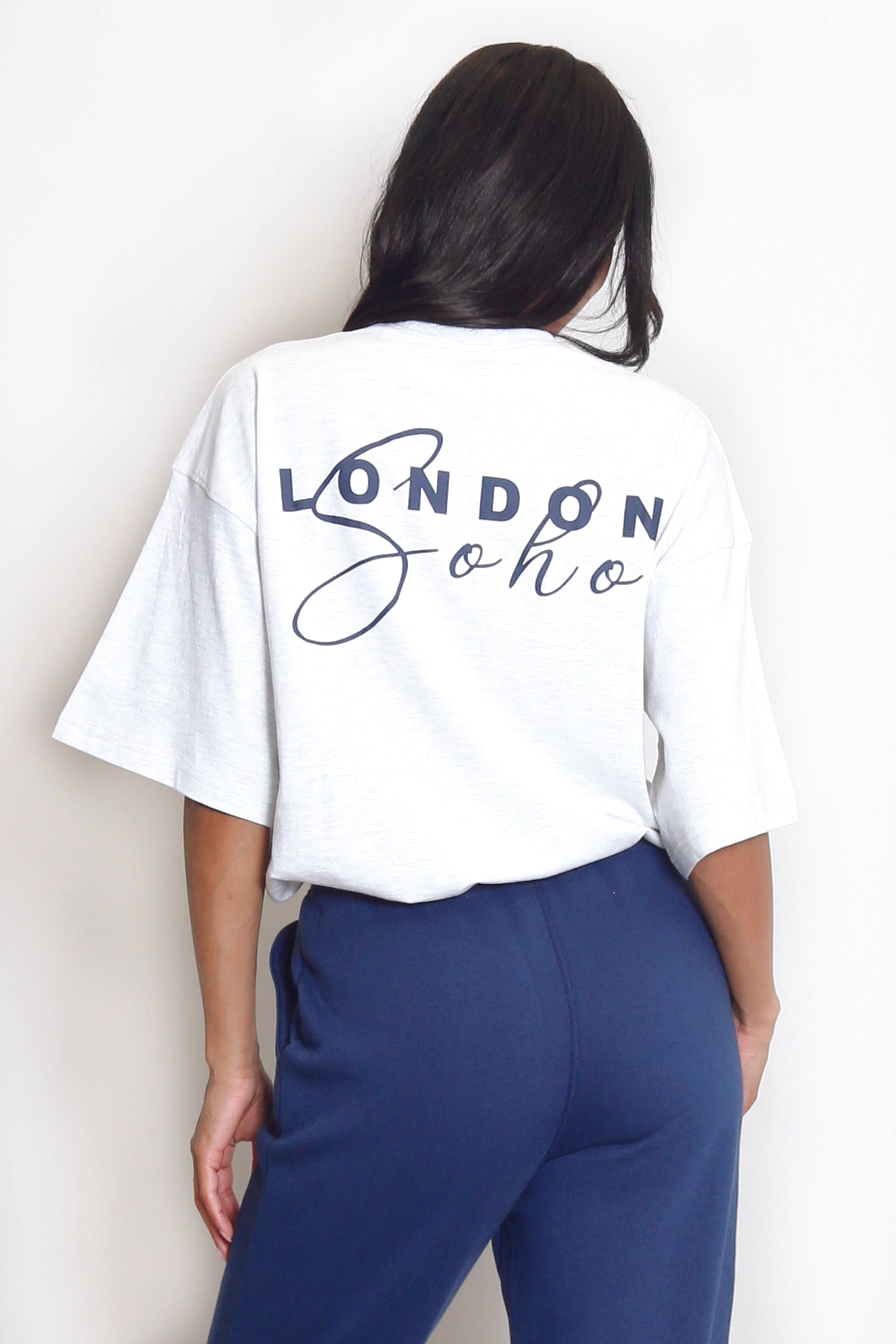 Soho London Printed T-Shirt In Grey