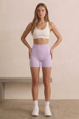 Luxe High Waisted Cycling Shorts in Lilac