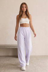 Wide Leg Joggers In Lilac