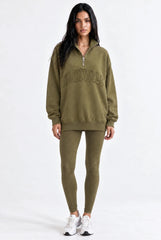 Nashville Half Zip Sweatshirt in Burnt Olive