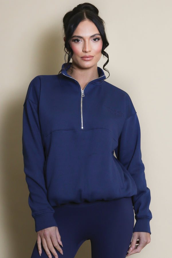 Half Zip Santa Monica Sweatshirt in Aegean Blue