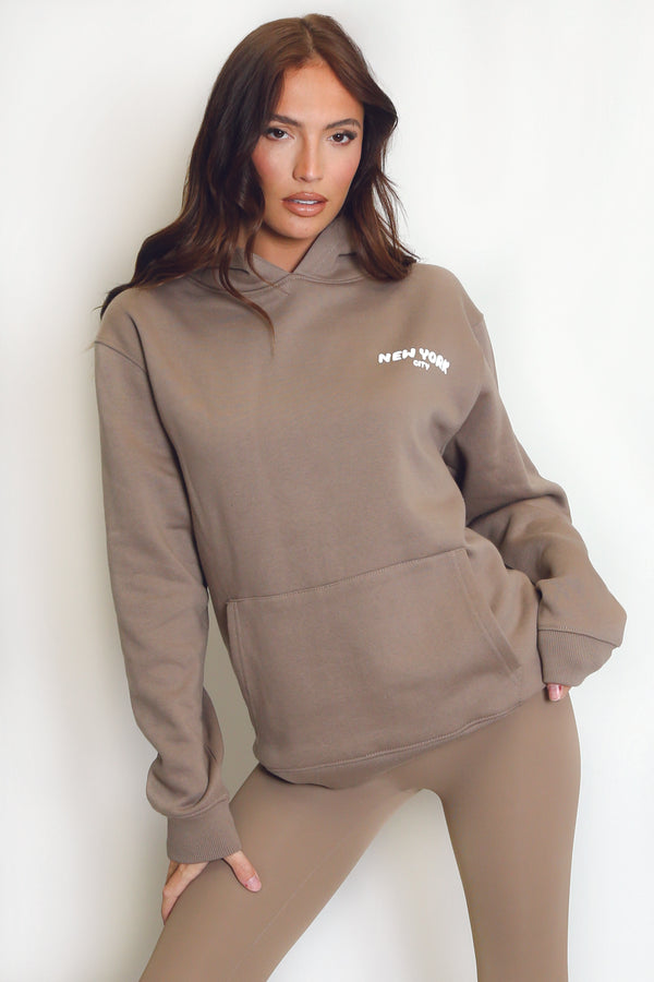 Mushroom New York Bubble Slogan Hooded Sweatshirt