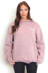 Mauve New York Bubble Slogan Hooded Sweatshirt