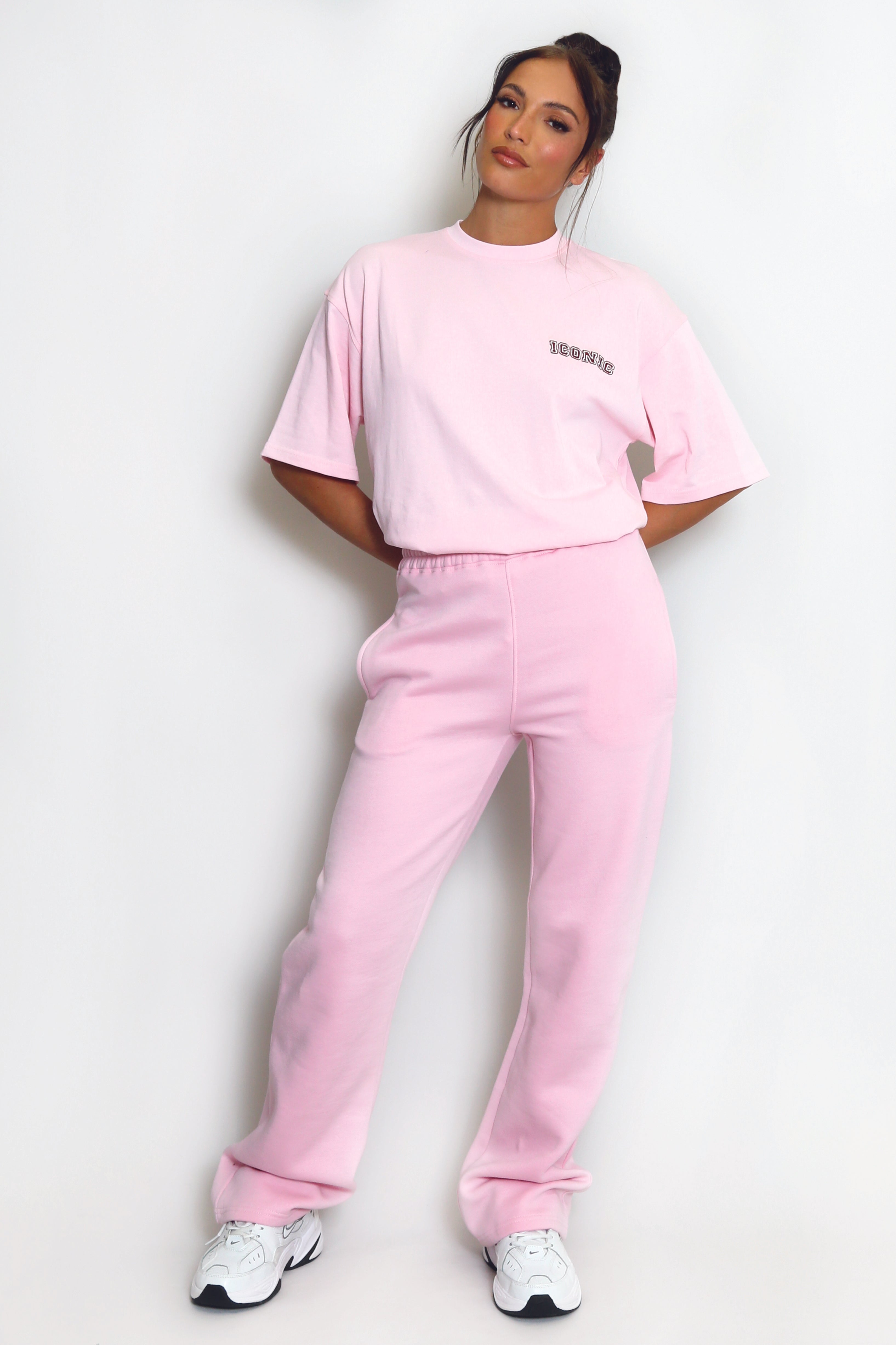 Luxe Wide Leg Jogger In Pink