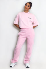 Luxe Wide Leg Jogger In Pink