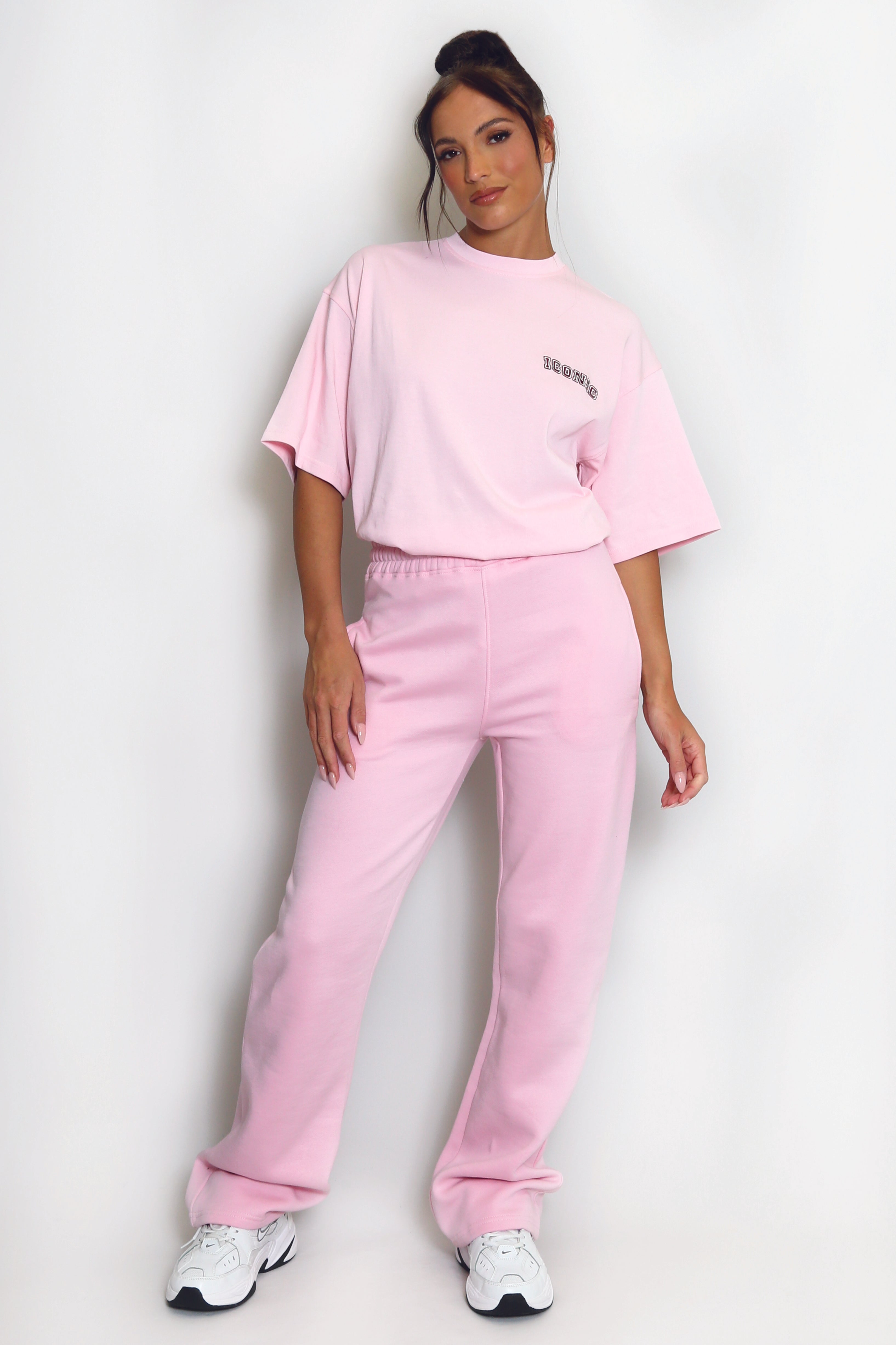 Luxe Wide Leg Jogger In Pink