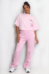 Luxe Wide Leg Jogger In Pink