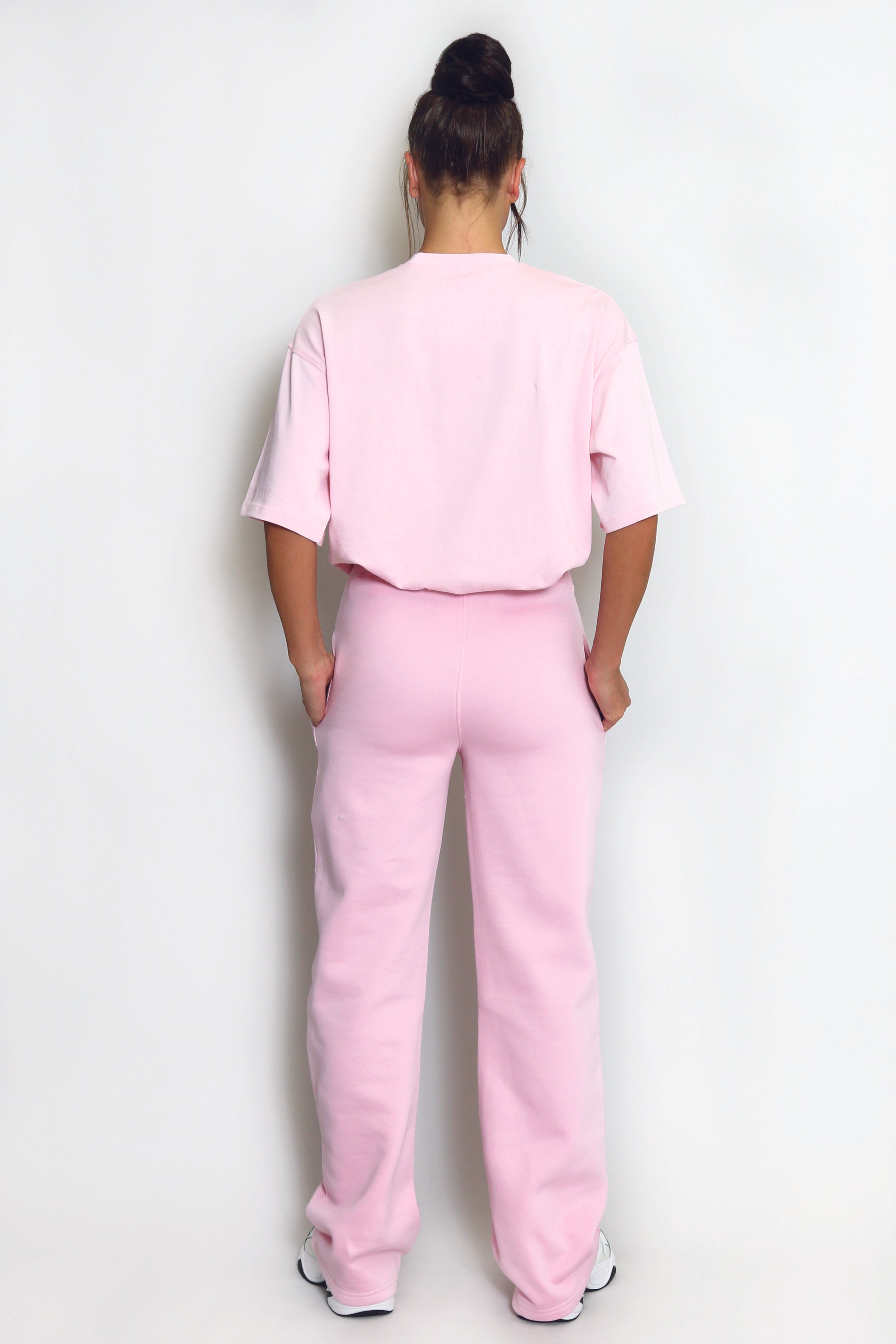 Luxe Wide Leg Jogger In Pink