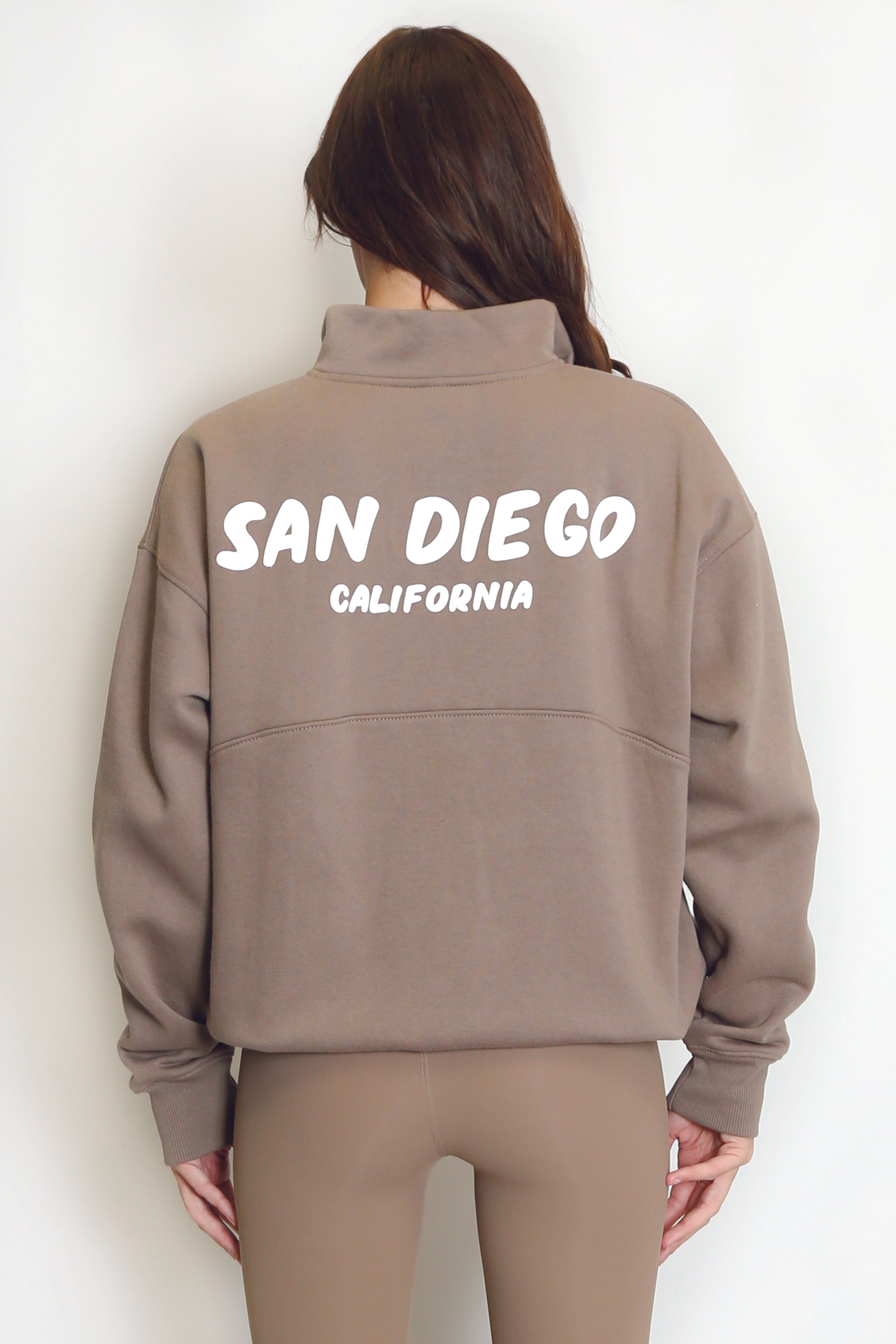Mushroom San Diego Bubble Slogan Half Zip Sweatshirt