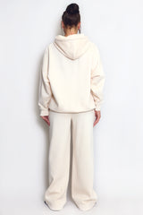 SOHO Slogan Hooded Sweatshirt in Beige