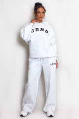 SOHO Slogan Hooded Sweatshirt in Grey