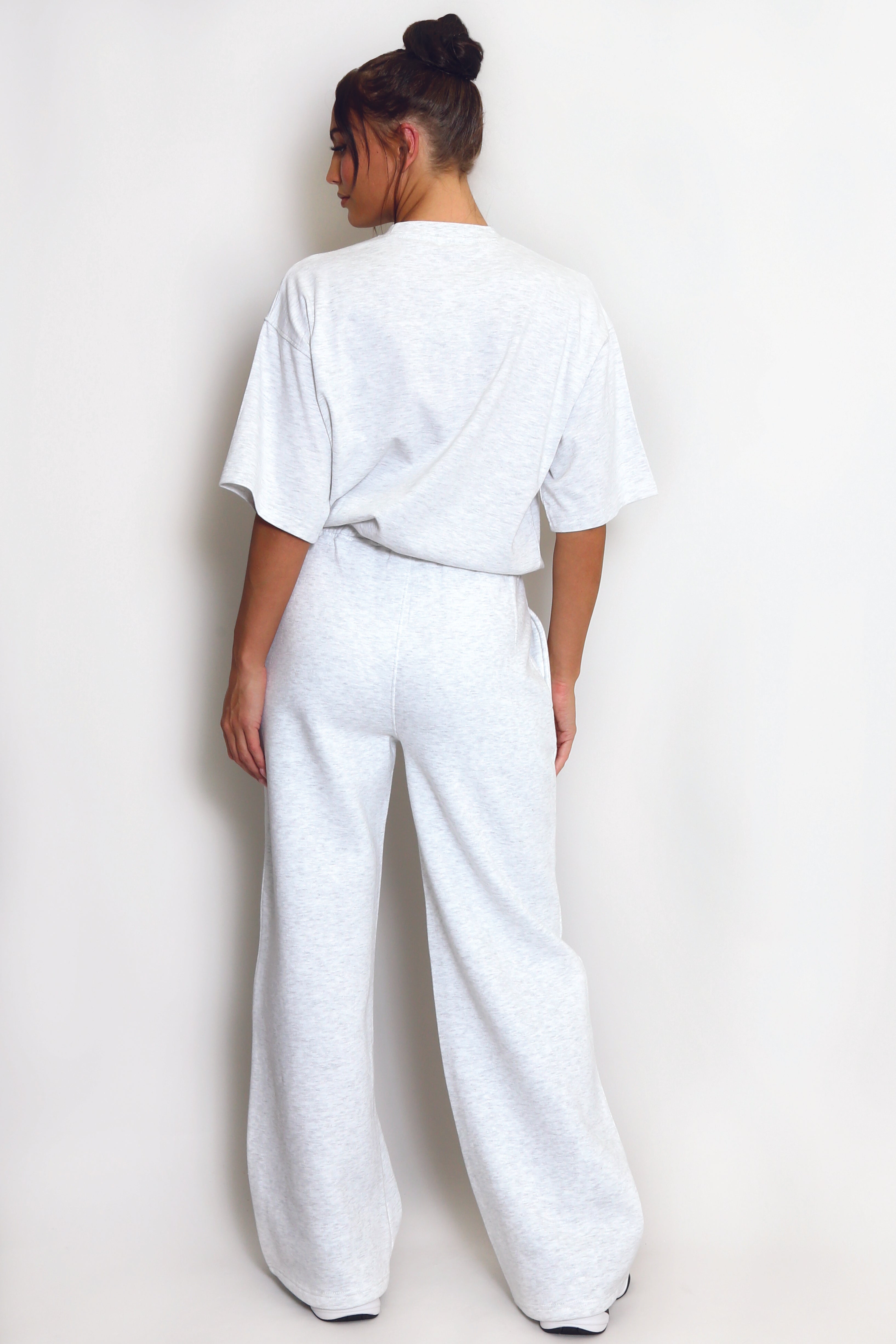 Soho Wide Leg Joggers In Grey