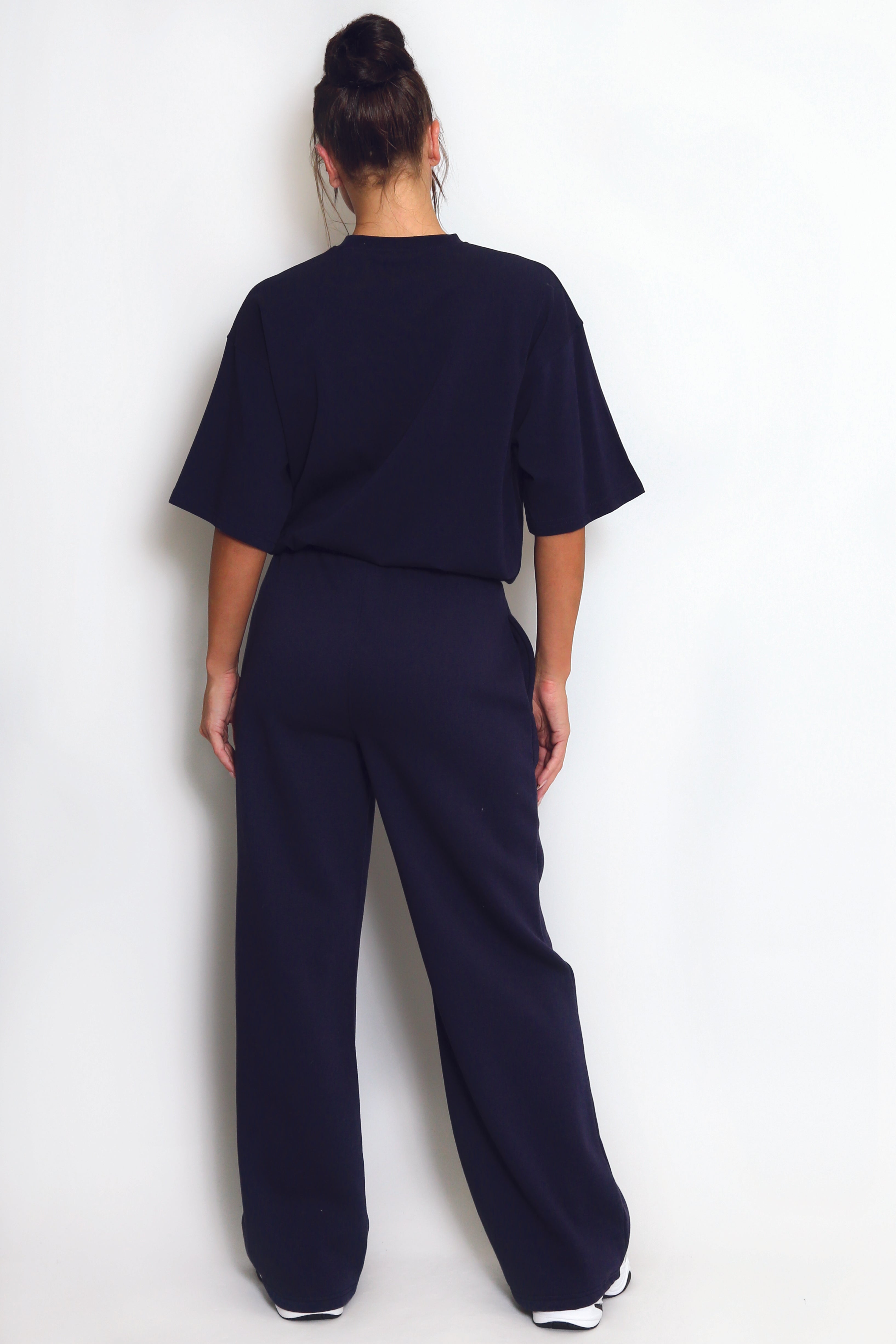 Soho Wide Leg Joggers In Navy