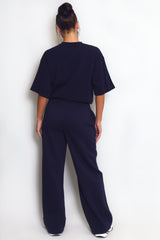 Soho Wide Leg Joggers In Navy