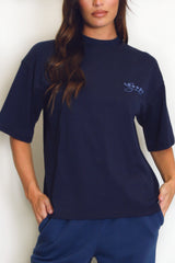 Soho London Printed T-Shirt In Navy