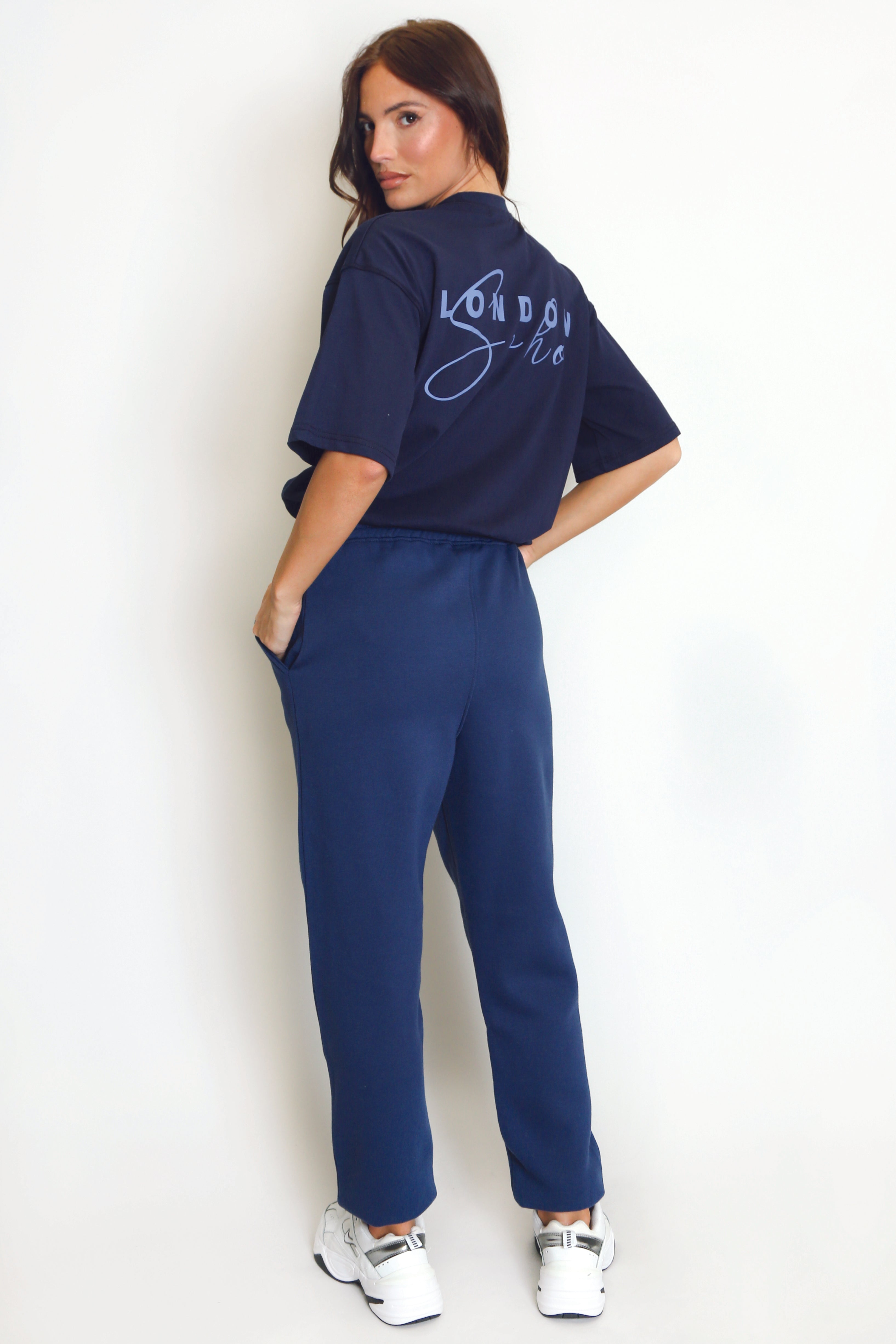 Soho London Printed T-Shirt In Navy