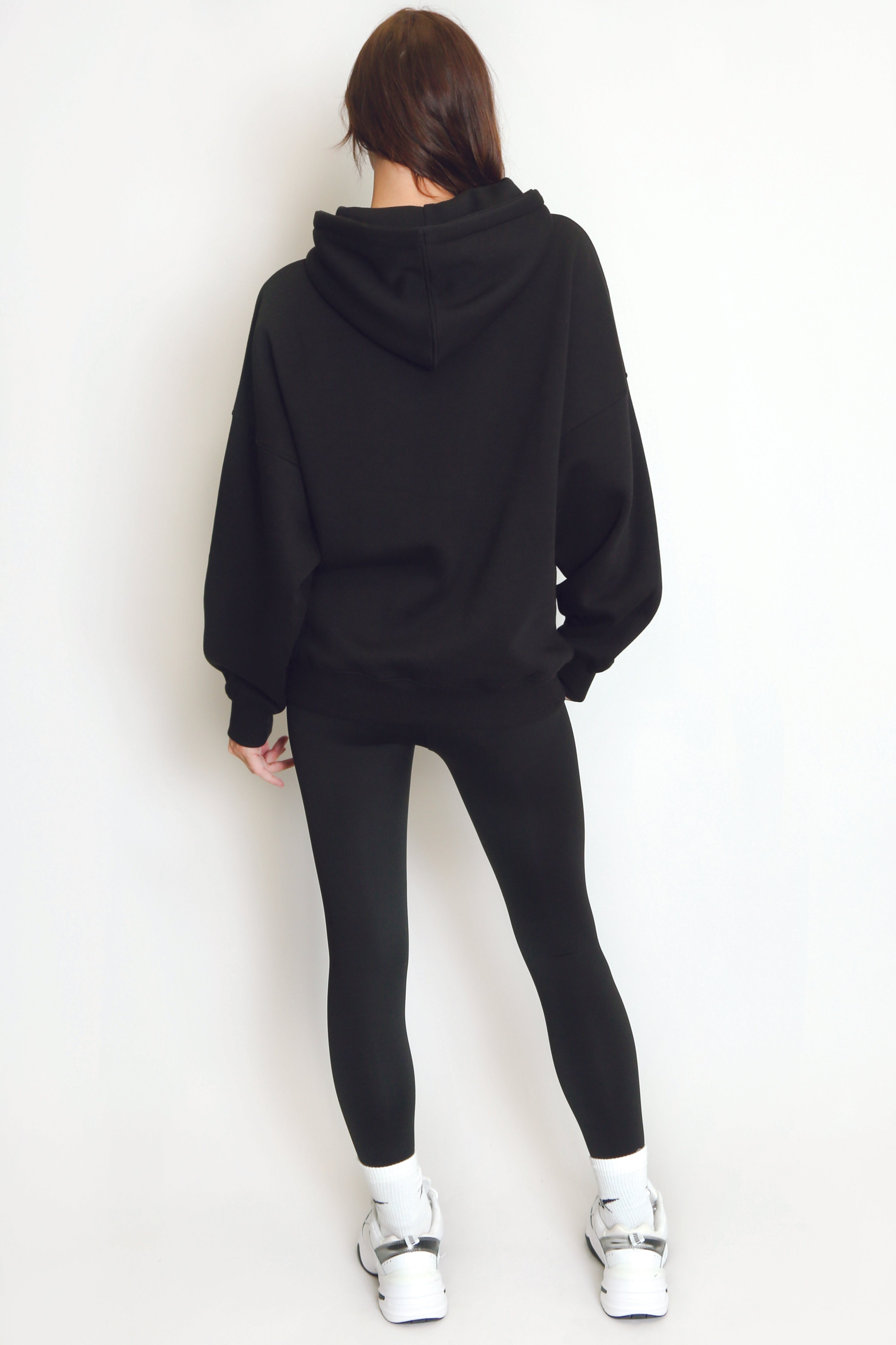 Stylist Embossed Oversized Hoodie In Black