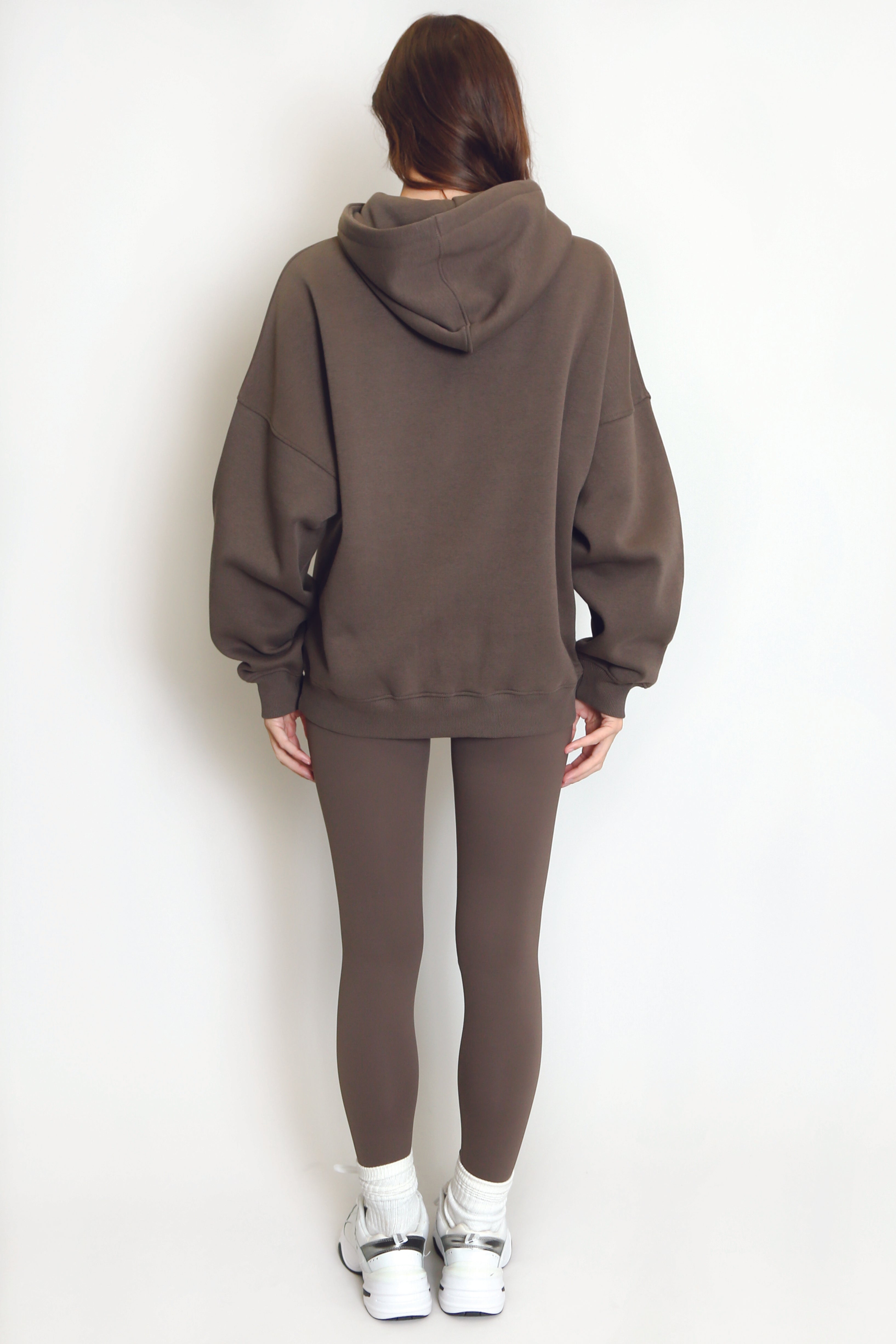Stylist Embossed Oversized Hoodie In Brown