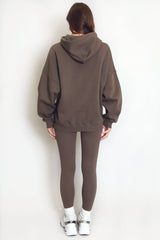 Stylist Embossed Oversized Hoodie In Brown