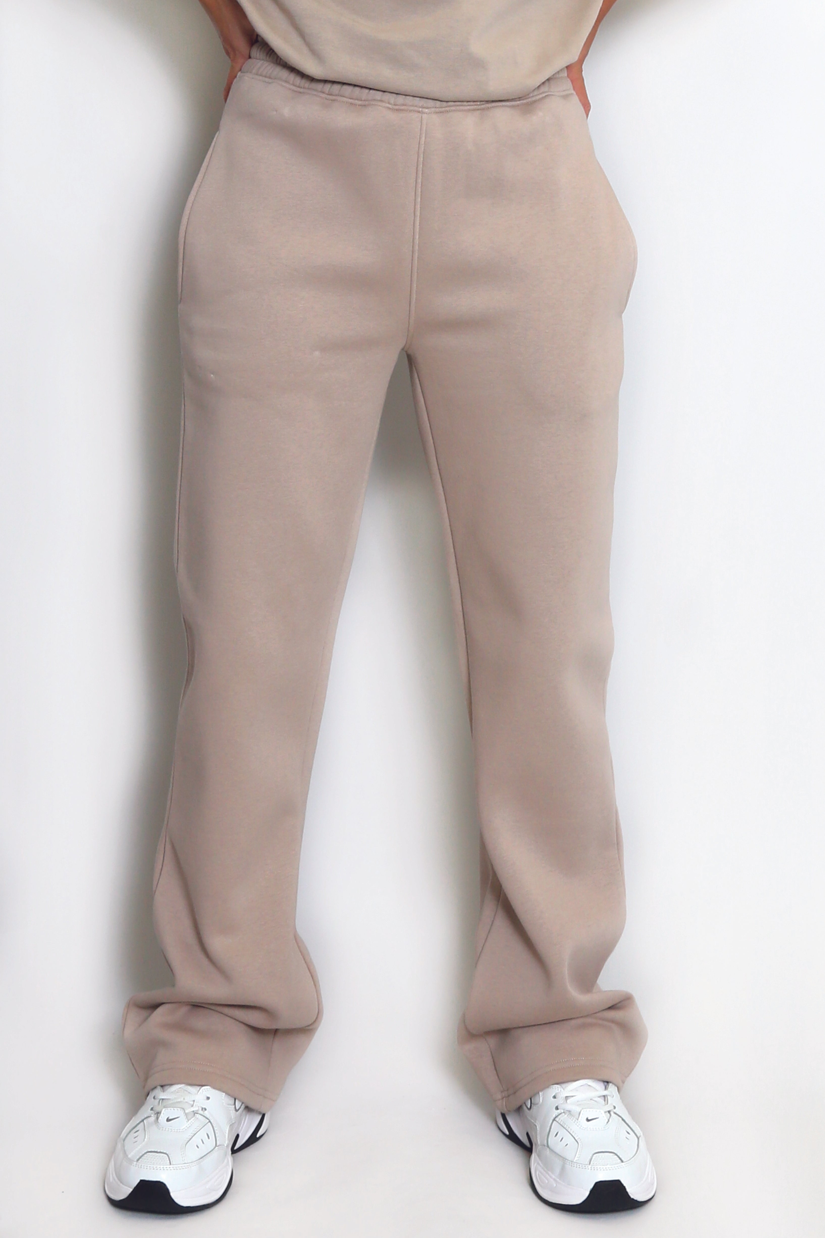 Luxe Wide Leg Jogger In Taupe