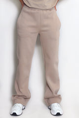Luxe Wide Leg Jogger In Taupe